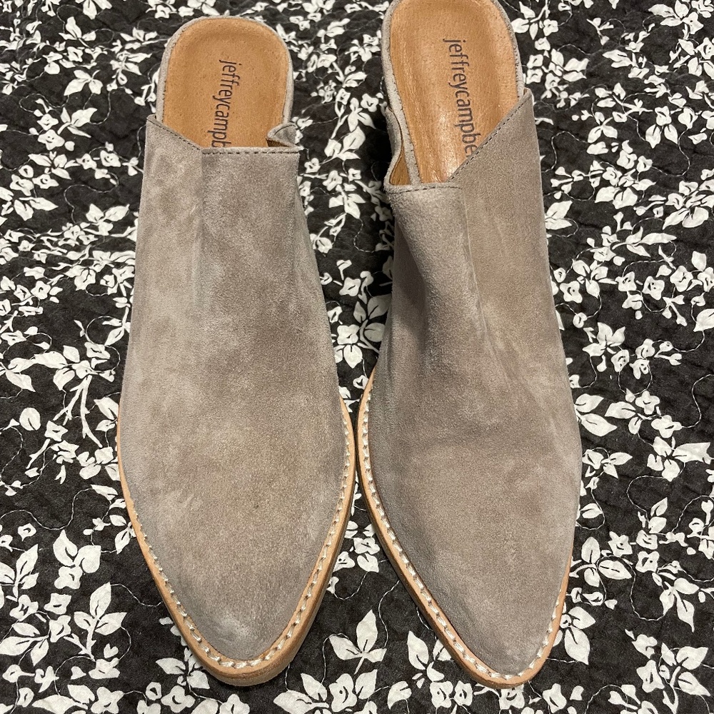 Jeffrey Campbell Nubuck Leather slip-on chunky heel--New! US 9